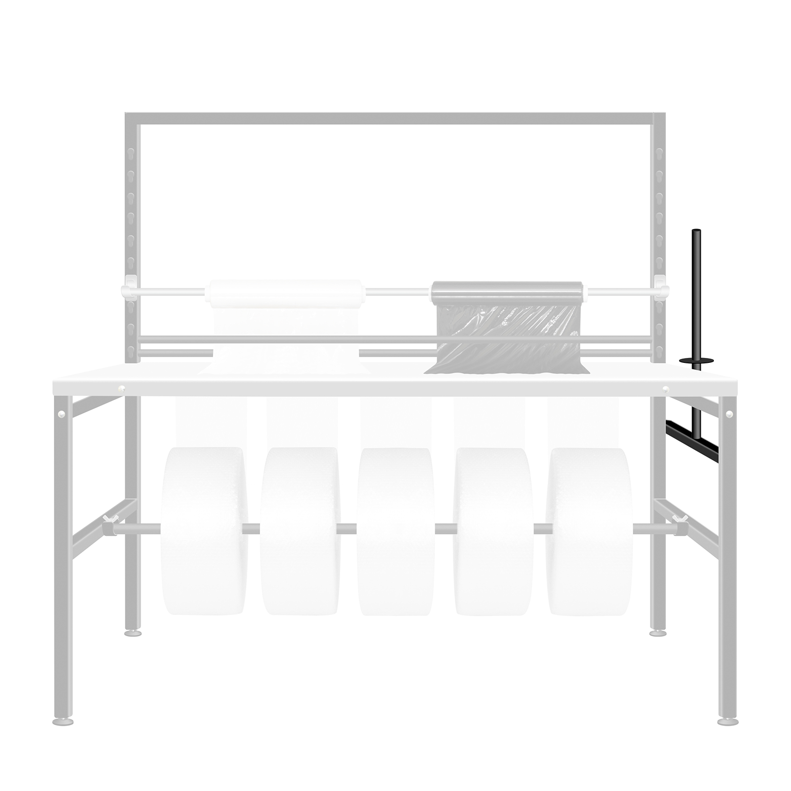 table d'emballage de colis support latéral vertical pour film étirable