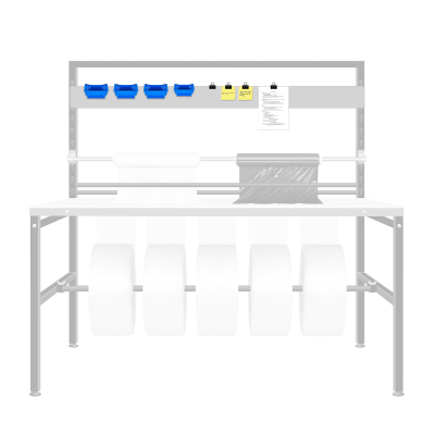 table d'emballage de colis support pour bacs et porte-documents